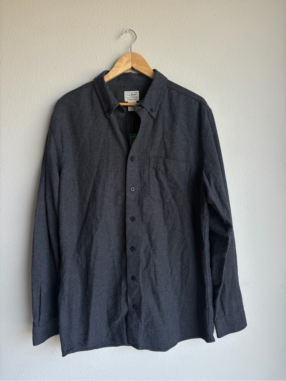 L.L. Bean Men's Charcoal Button-Down Long Sleeve Shirt